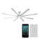 Hydra 8 - Blade Indoor/Outdoor LED Smart Ceiling Fan With Wall Control and Light Kit Included, Works With Alexa and iOS or Android App