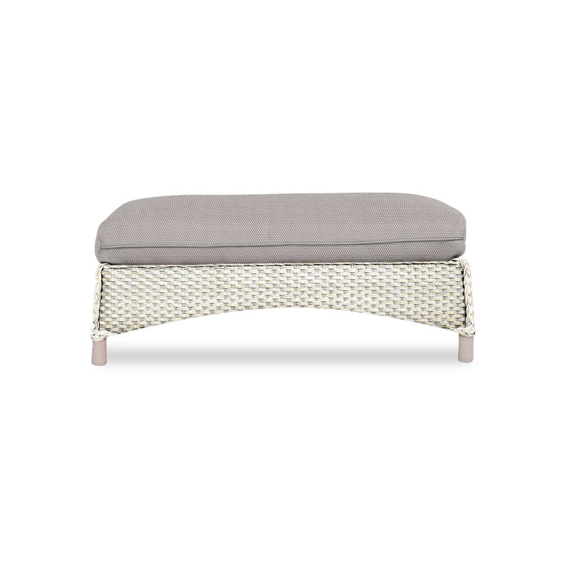 Mandalay Outdoor Ottoman, Sailcloth Seagull, Hickory