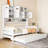Space Maximizing Twin Daybed With Cabinet And Trundle - Practical Choice Size In White Wood Storage Bed Frame-384069687-384069685