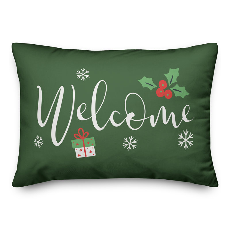  Coussin lombaire Welcome, Vert foncé