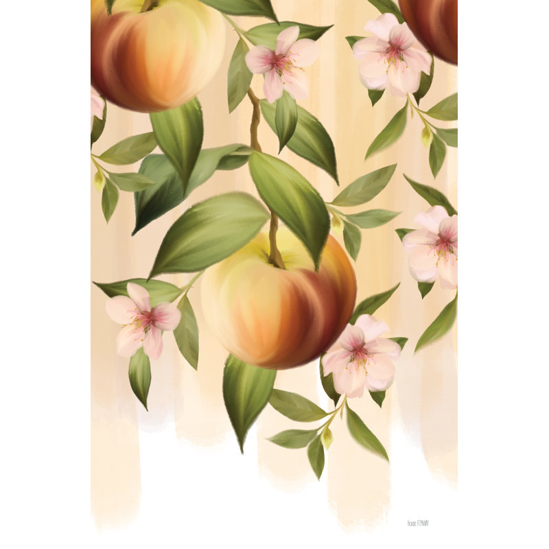 «Peachy Watercolor» par House Fenway - reproduction d'art sur toile tendue, Oui, H 12 po x l 8 po