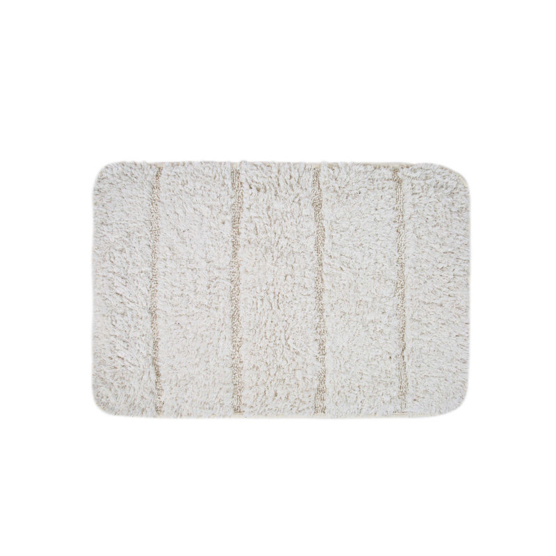 Ensemble de 2 tapis de bain de couleur unie Hazem, Gris clair