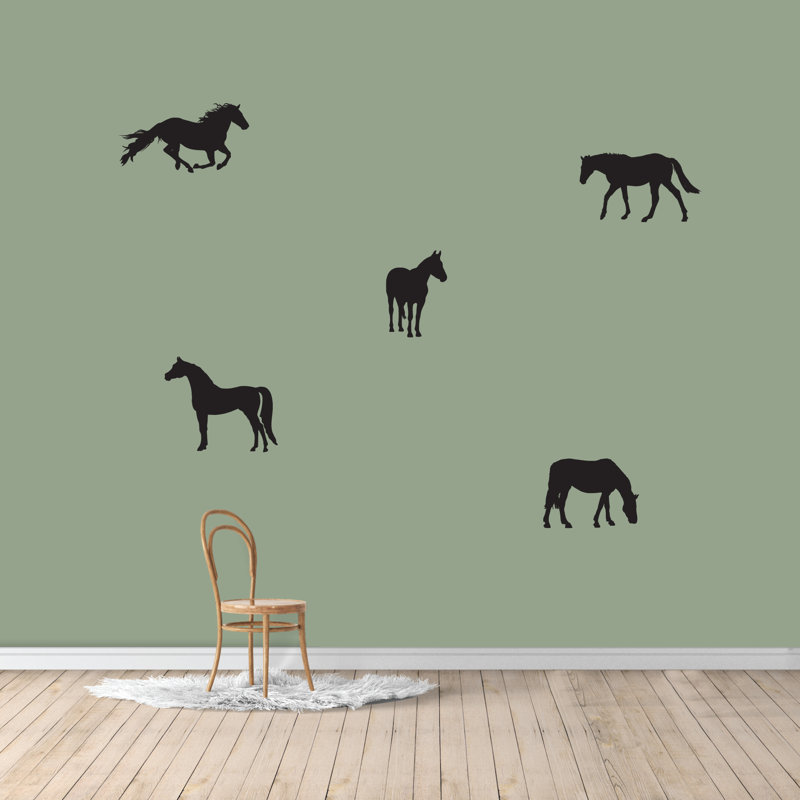 Animals Non-Wall Damaging Wall Decal, Black
