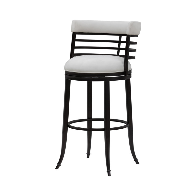 Tabouret de bar pivotant en similicuir Conover, Blanc, Tabouret de bar (siège d'une hauteur de 30 po)