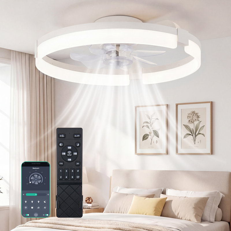 Ventilateur de plafond 19,7 po, Clear, Brown, 12.5" Wide