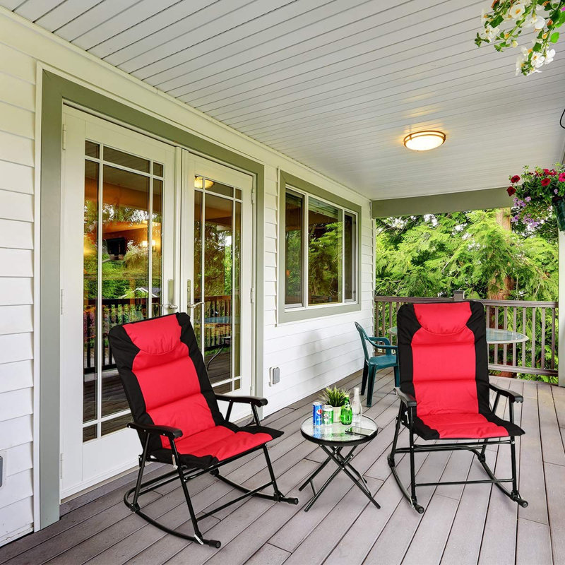 2 - Person Patio Conversation Set, Black/Red