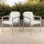Ensemble de 2 chaises de salle à manger d'extérieur, chaises de patio en osier PE avec structure en fer-2075166908