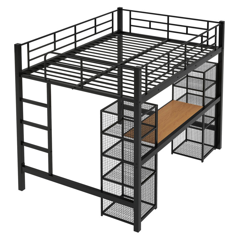 Lit mezzanine double Eilonwy Kids, Noir / brun