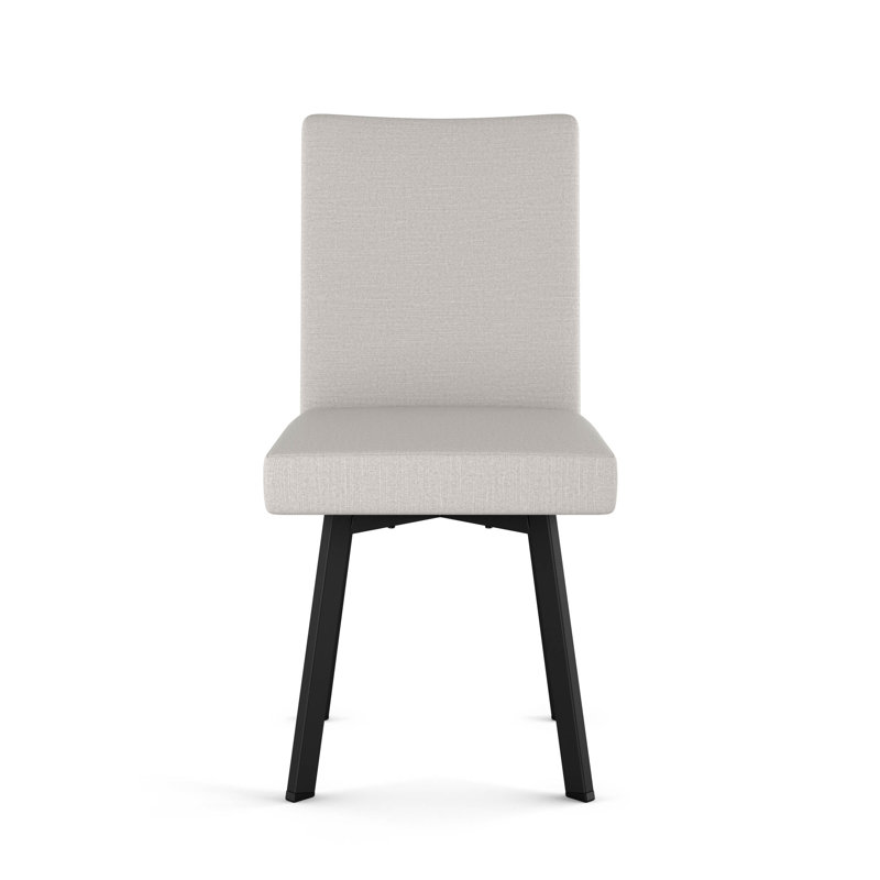 Chaise rembourrée Lykins, Polyester gris et blanc, Noir