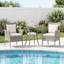 3 Pieces Patio Wicker Bistro Set Outdoor Conversation Furniture Set-1333382614