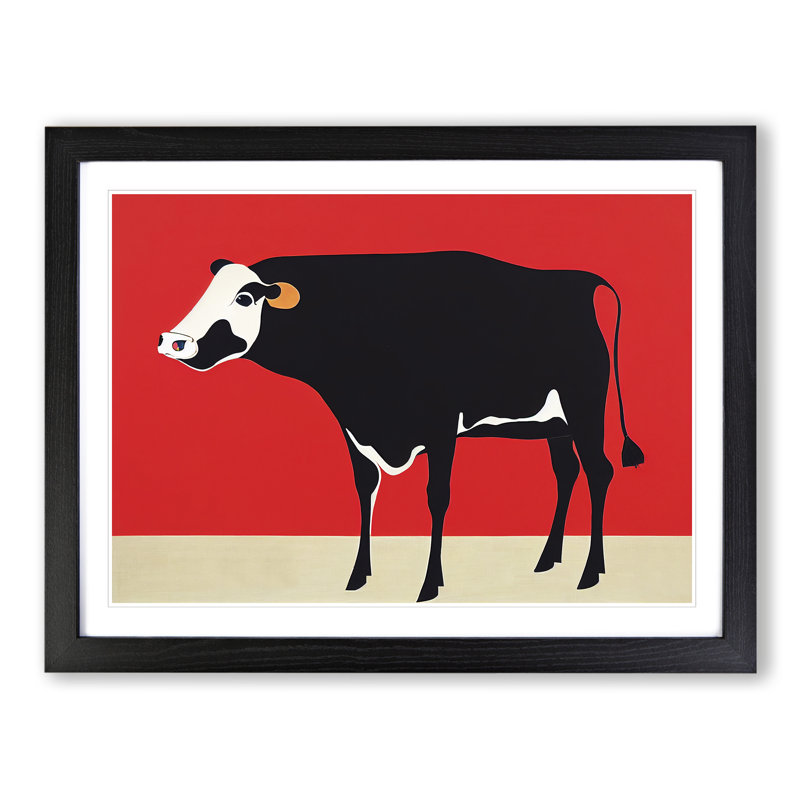 Beauteous Cow Abstract - Single Picture Frame Print, Black Framed, 46cm H x 64cm W x 2cm D