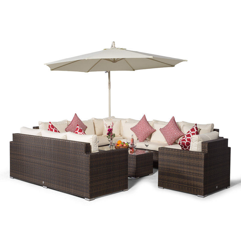 Yancey 5 Seater Rattan Corner Sofa Set