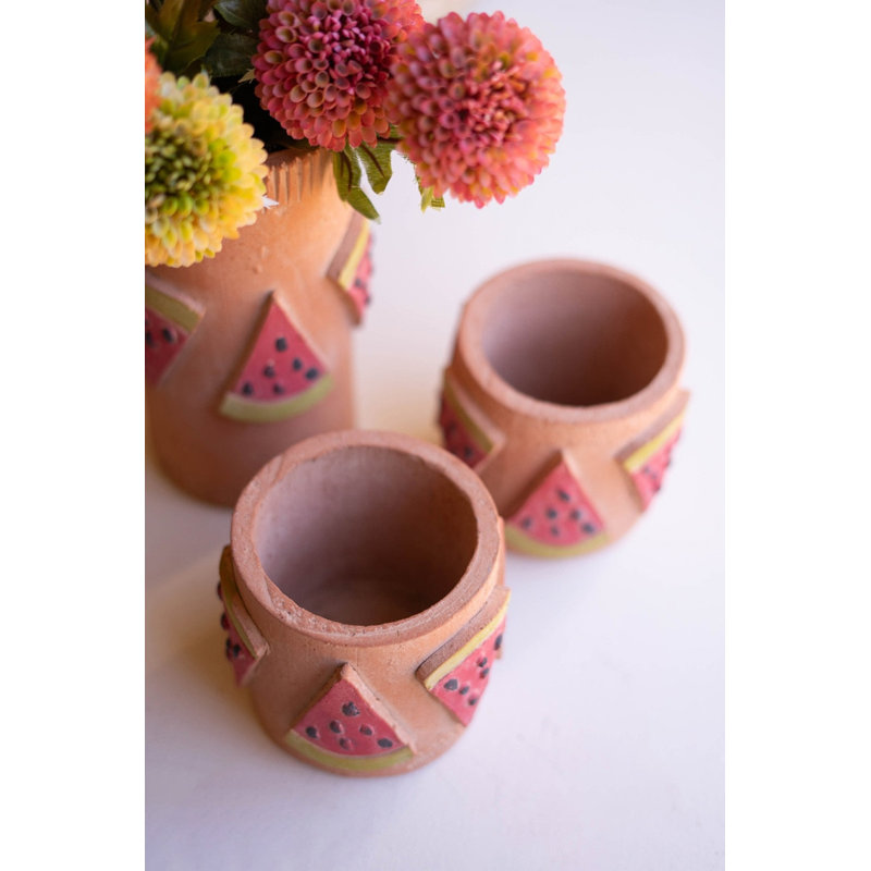 Ensemble de 4 vases en argile faits à la main
