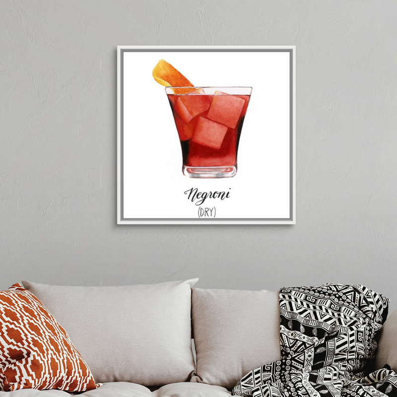 Classic Happy Hour IV - reproduction d'art sur toile, Cadre flottant blanc, H 31,7 po x l 31,7 po x P 1,75 po