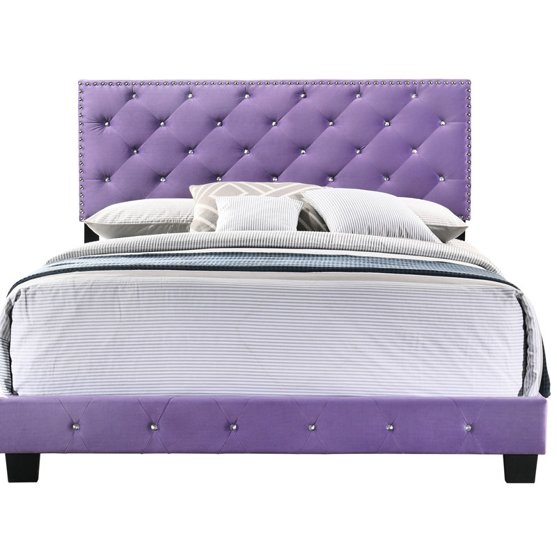 Lit mauve l 64 po x P 83 po - H 48 po, conception transitionnelle rembourrée de mousse
