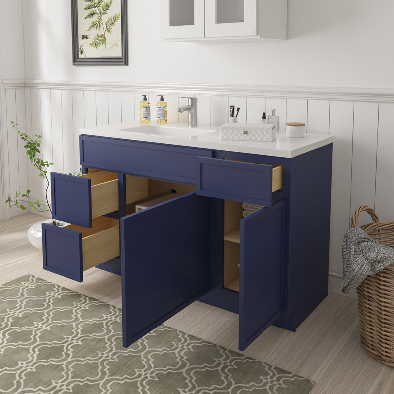 Base de meuble-lavabo simple 51 po seulement, Bleu