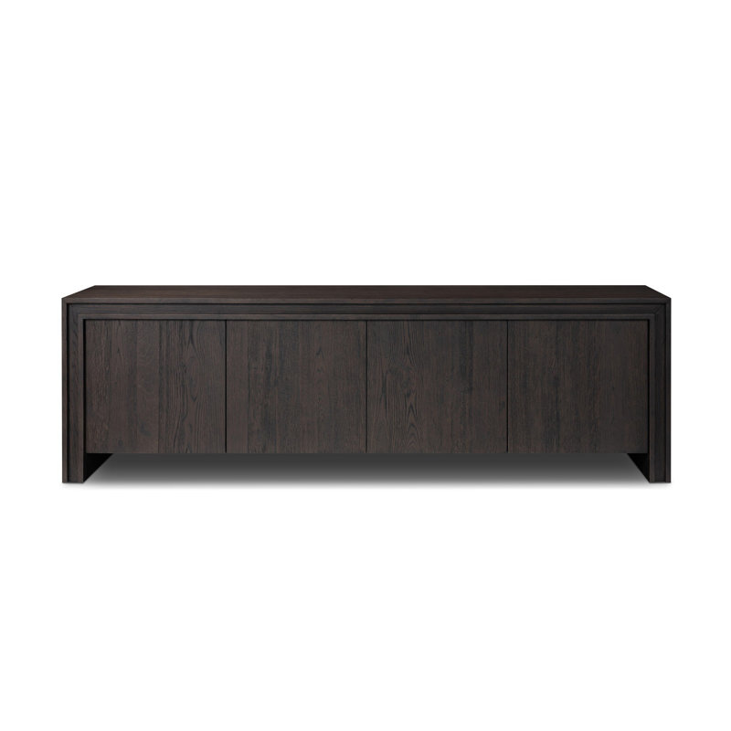 Chalmers Media Console-Weathered Oak, Weathered Oak