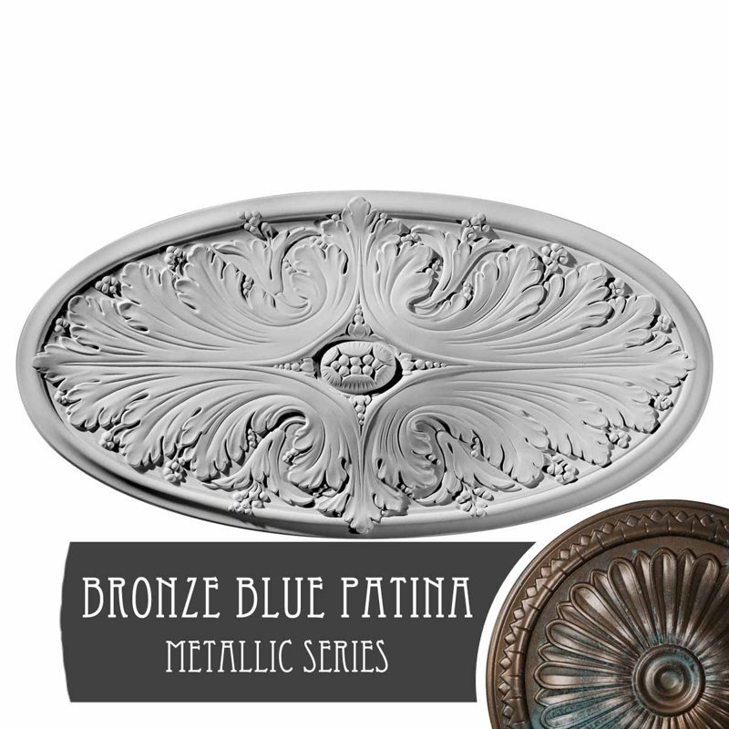 Médaillon Endurathane Attica avec plafond rose, DO 26 po x P 3 3/4 po x P 1 1/2 po (convient aux auvents jusqu'à 4 1/2 po), fini givré peint à la main