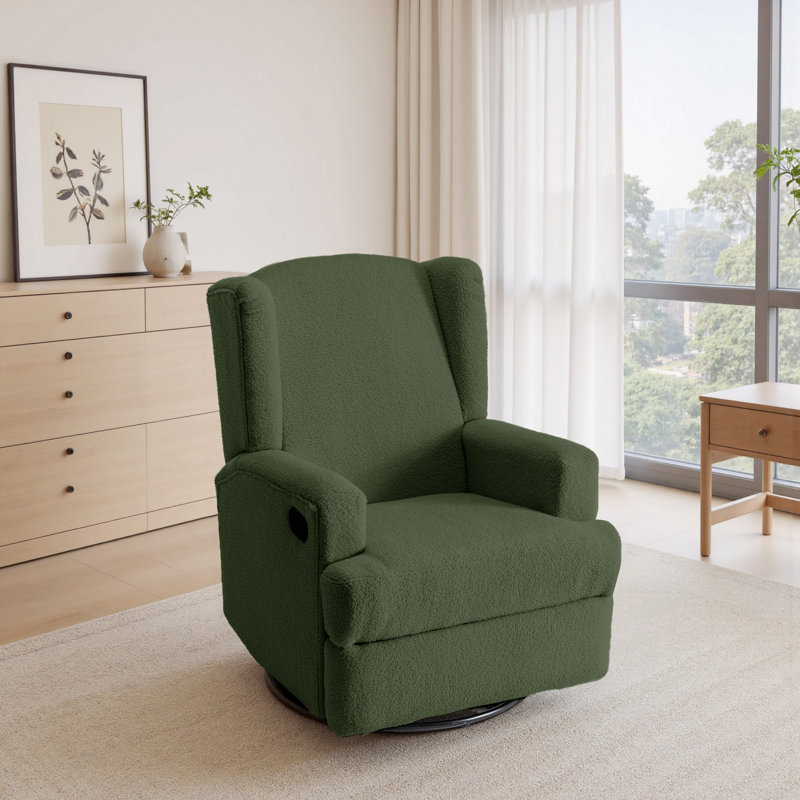 Fauteuil inclinable et oscillant rembourré classique, Vert