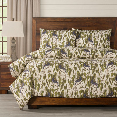 Bluebirds Print Duvet Cover Set