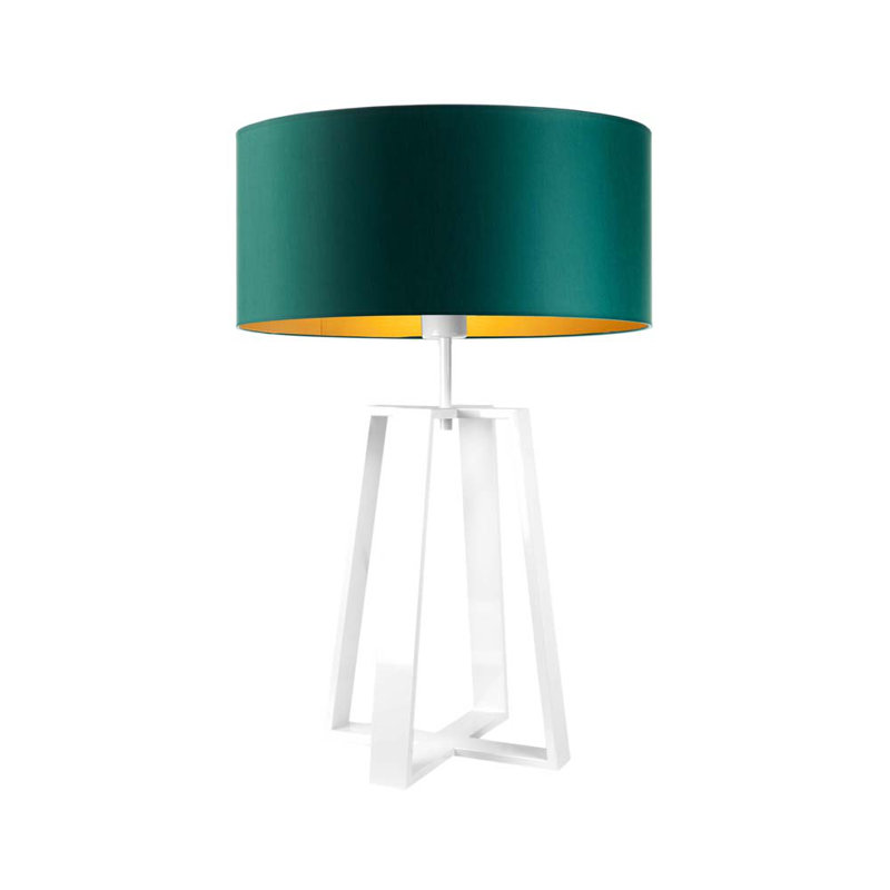 Selah Metal Table Lamp, White, Green