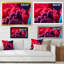 Encre rouge et bleue fluide II - art mural moderne sur toile-111222839-111222838