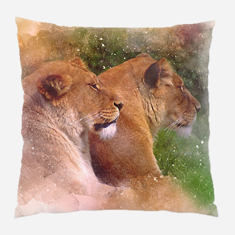 Coussin lioness Serefina, Microsuède, Intérieur