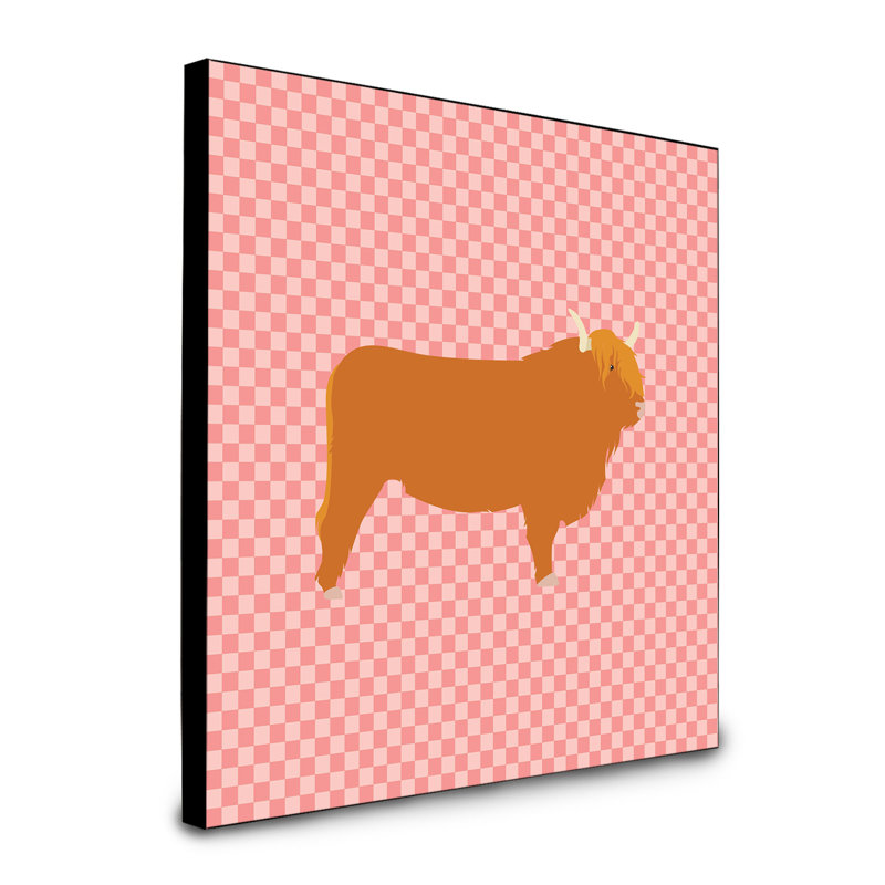 Panneau mural d’art de vache highland Plaistow, Rose