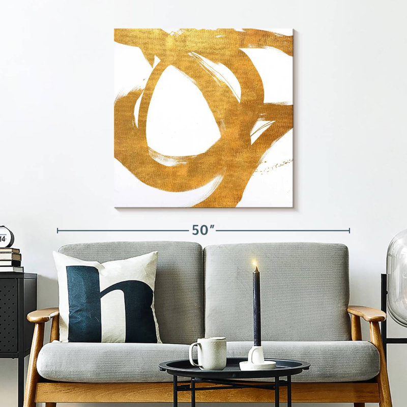 Avery Gold Circular Strokes I, H 30 po x l 30 po