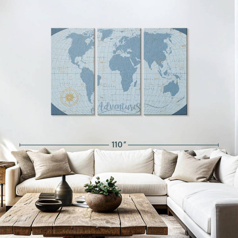 Senne Adventures World Map, 48" H x 74" W