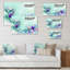 Paintbrush mauve et turquoise - Reproduction sur toile flottante-909950546-909950557