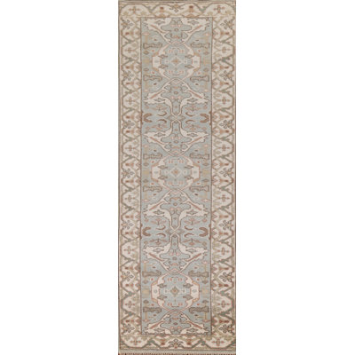Handmade Oushak Indian Runner Rug 3x10
