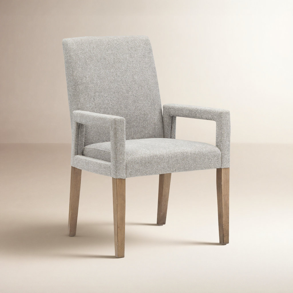 Risette Oak Dining Armchair, Gray
