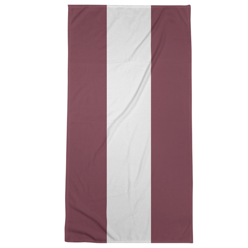 Cotton Blend Beach Towel, Burgundy/Off White
