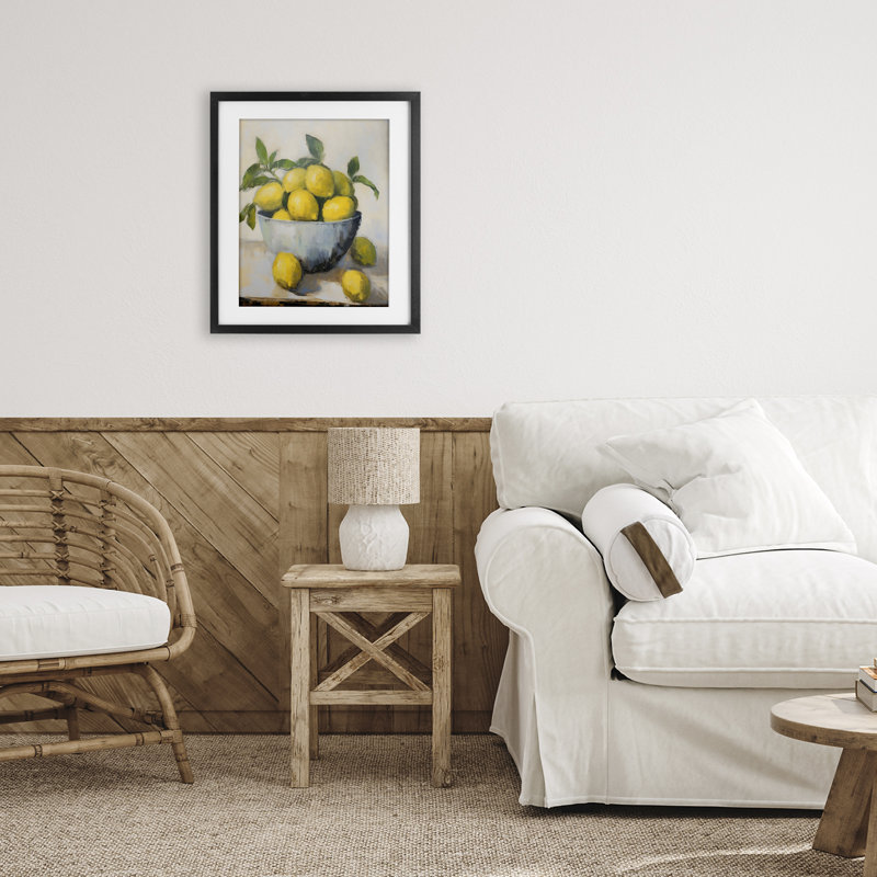 «Lemon Still Life», reproduction encadrée sous verre, design by Creative Studio, H 16 po x l 13 po, Cadre noir minuit