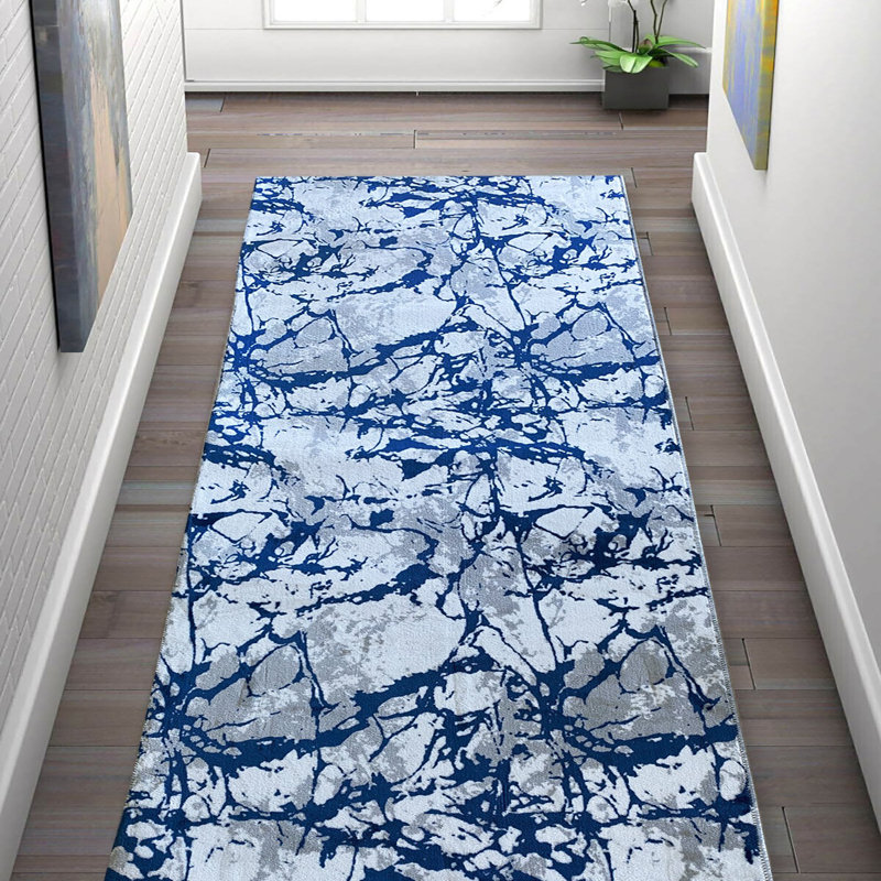 Washable Abstract Indoor Rug, Runner 2'7" x 8'2"