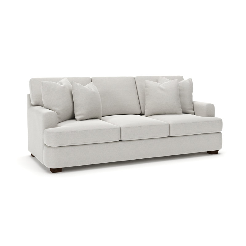 Emilio 90'' Upholstered Sofa, Drusky Ivory Sustain® Basketweave
