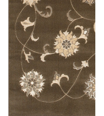Tapis d'intérieur brun clair en polypropylène floral Elderton