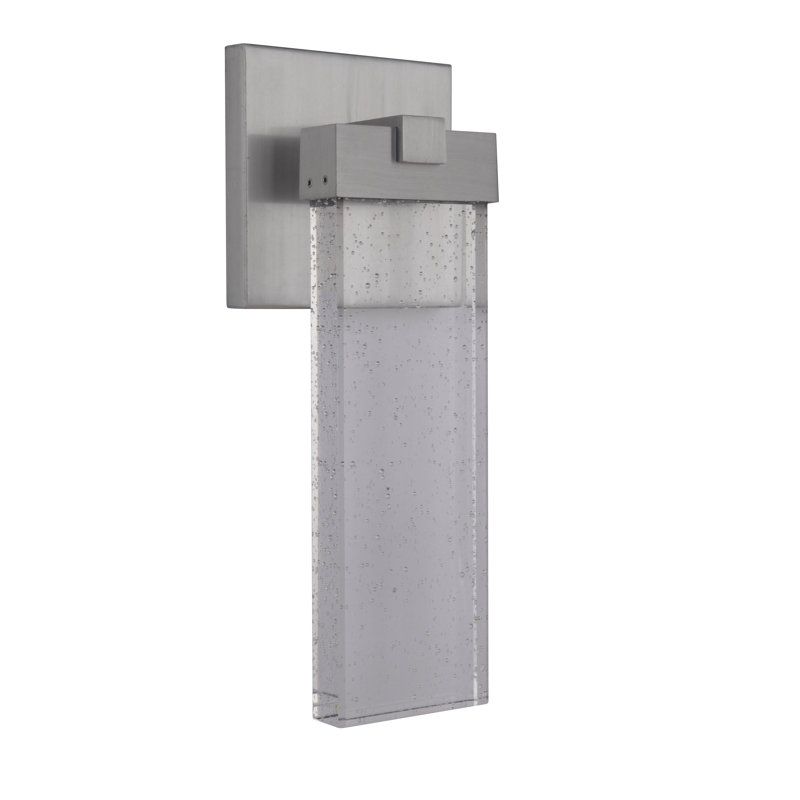 Aria LED Wall Light, 15" H x 5.5" W x 3" D, Satin Aluminum