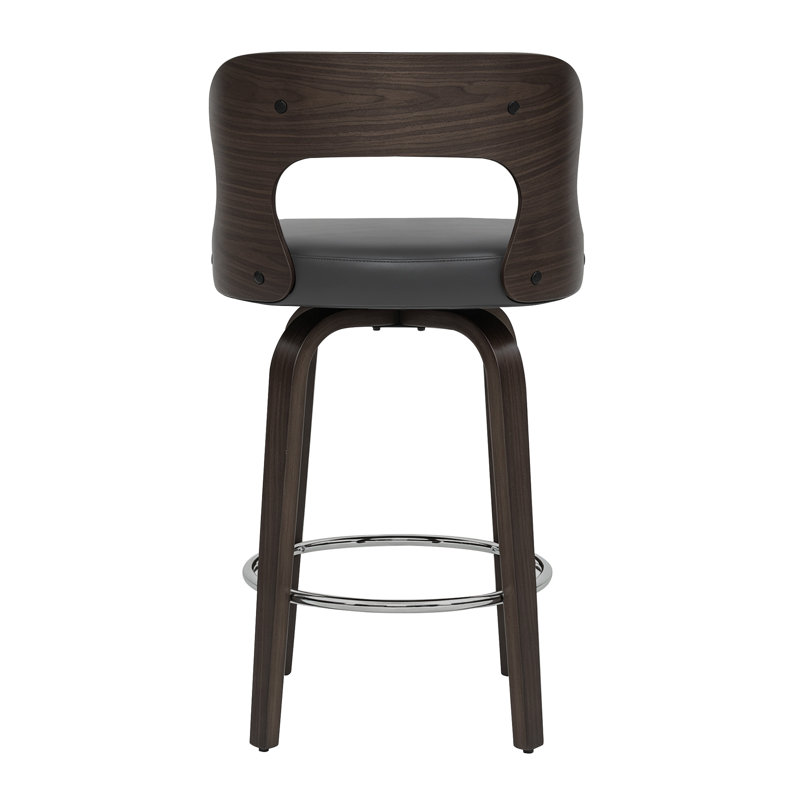 Tabourets de bar pivotants en similicuir, 2, Black