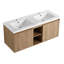 Meuble-lavabo mural 48 po avec lavabo double, charnière de porte à fermeture en douceur