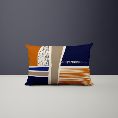 Polyester/Polyester Blend Lumbar Rectangular Indoor/Outdoor Pillow Cover & Insert