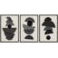 Abstract Geometry " Circles Between Semi-Circles Abstract Shapes Neutral Mid Century Modern Art Black And White " 3 - Pieces-98696301-98696298