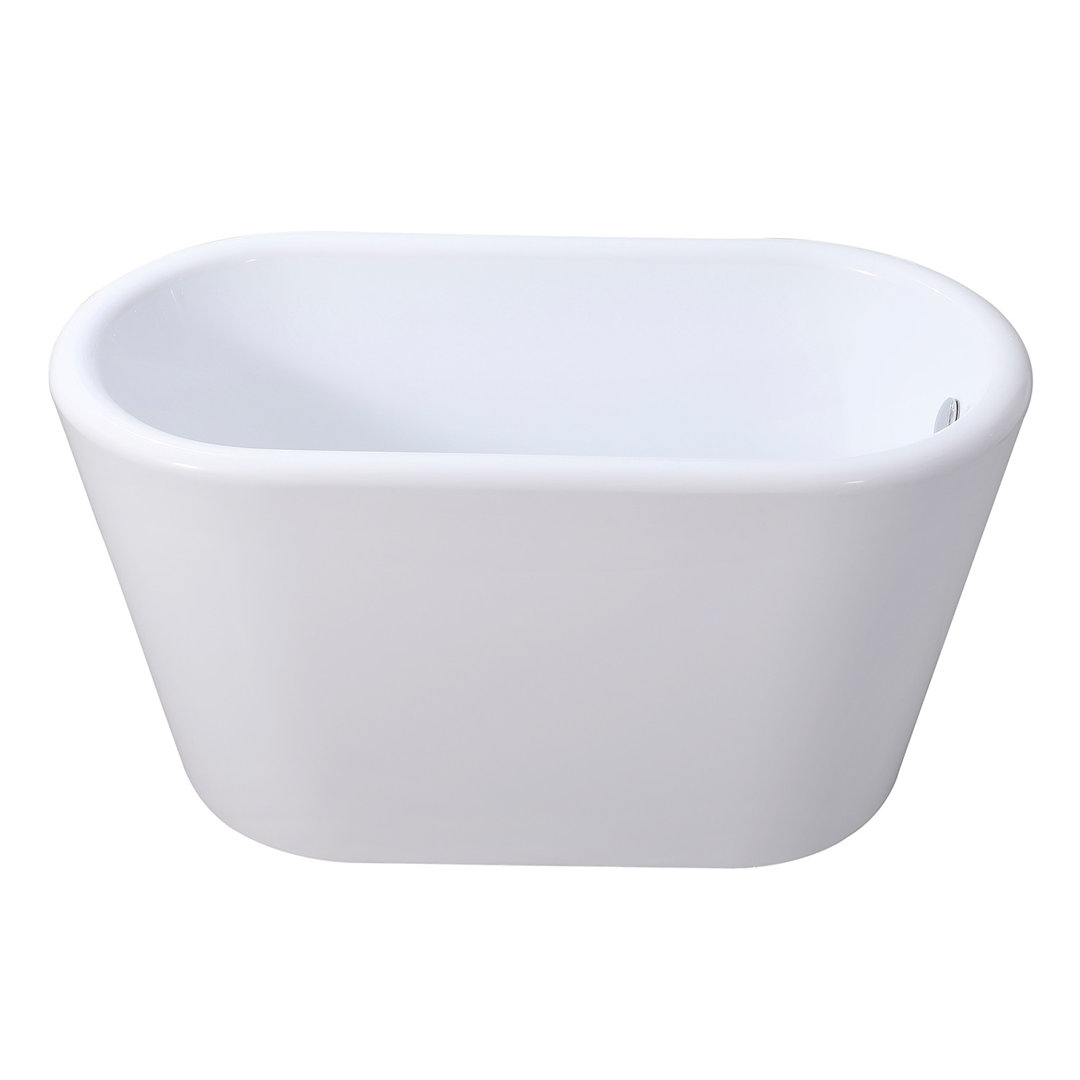 Kingston Brass Aqua Eden 51-Inch Acrylic Oval Double Ended Freestanding Tub with Drain and Integrated Seat Kingston Brass