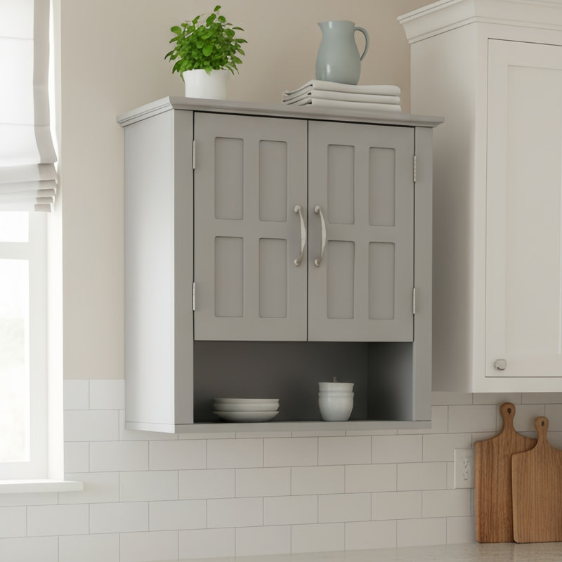 Armoire de rangement murale pour salle de bain, armoire murale multifonctionnelle avec tablettes réglables