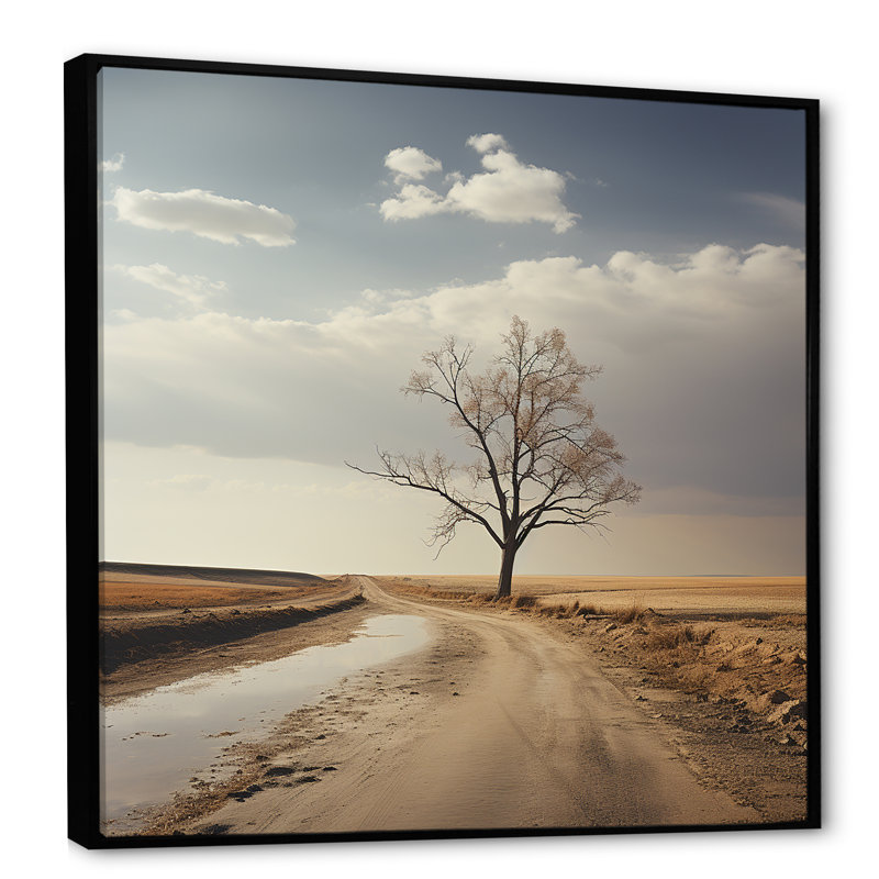Minimalisme prairie tranquillité, reproduction d'art sur toile, Cadre flottant noir, 24" H x 24" W