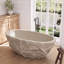 Baignoire autoportante 67 "à surface solide en pierre profonde beige-134059154
