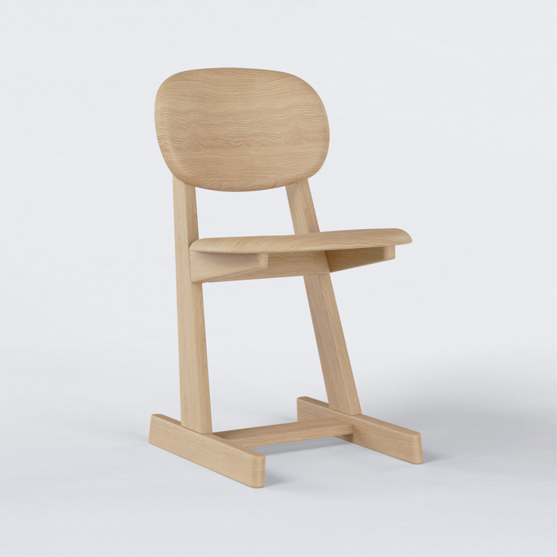 KufenKarl Solid Wood Dining Chair, Oak Nature
