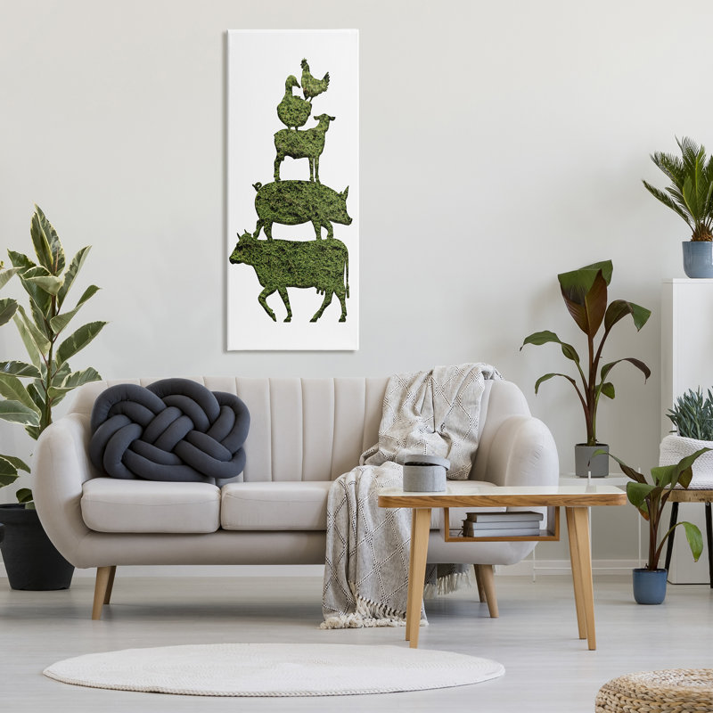 «Farm Farm Stack Green Grass» par Daphne Polselli, Toile tendue, H 48 po x l 20 po