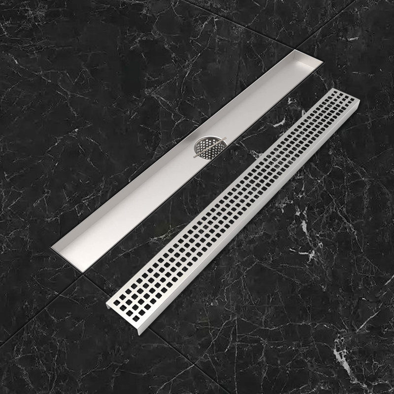 Drain de douche linéaire avec grille de protection amovible